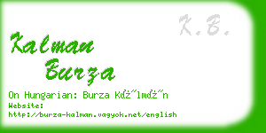 kalman burza business card